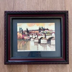 M. Gjeciaci Original Acrylic Painting "PRAHA" Signed 2007, Cityscape Of‎ Prague